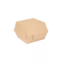 Boites Medium burger THE PACK 14.4x13.6x9.6cm Kraft Brun